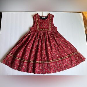 Vintage Vera Bradley Girls Jumper Dress Size 5/6 Red Paisley Fall Outfit small